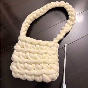 Chunky Knit Cream Handbag